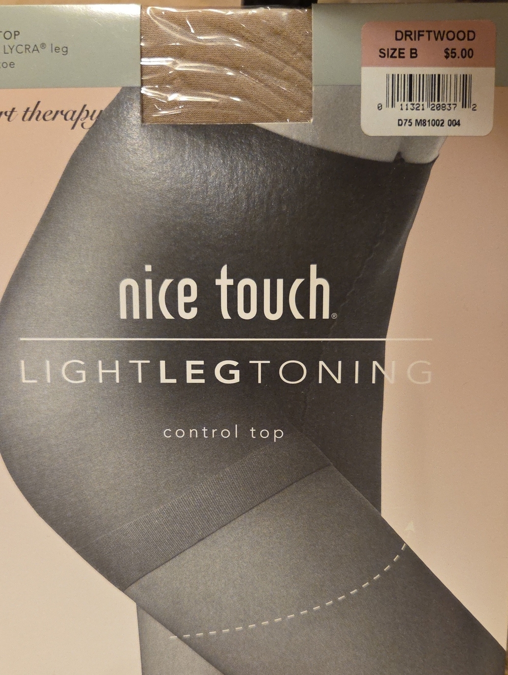 NICE TOUCH Light Leg Toning Control Top Pantyhose — Driftwood Brown